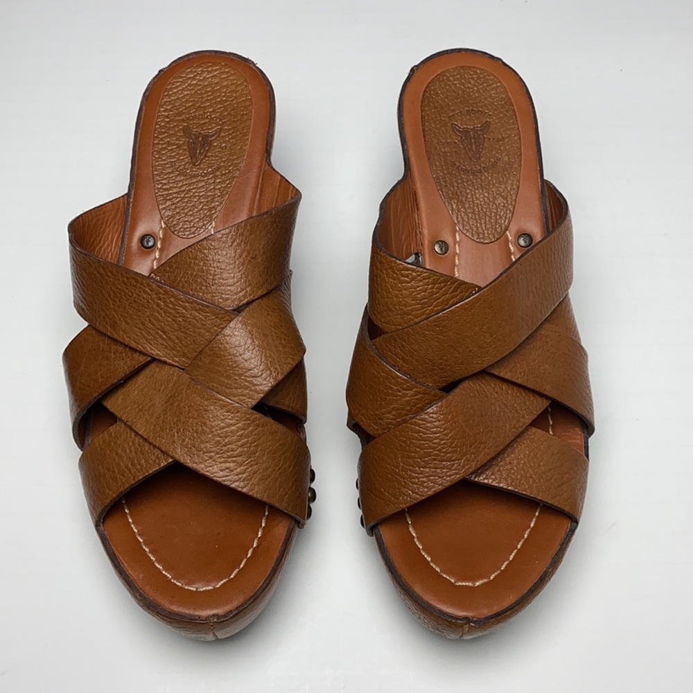 Frye Thomasville Leather Wedges Heel Sandals